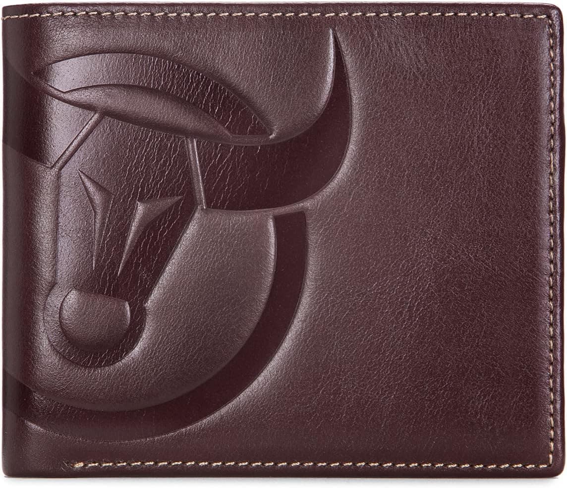 Contacts Mens Slim Wallet Genuine Leather RFID Blocking Minimalist Wallet for Men Bifold Credit Card Holder - Brown…