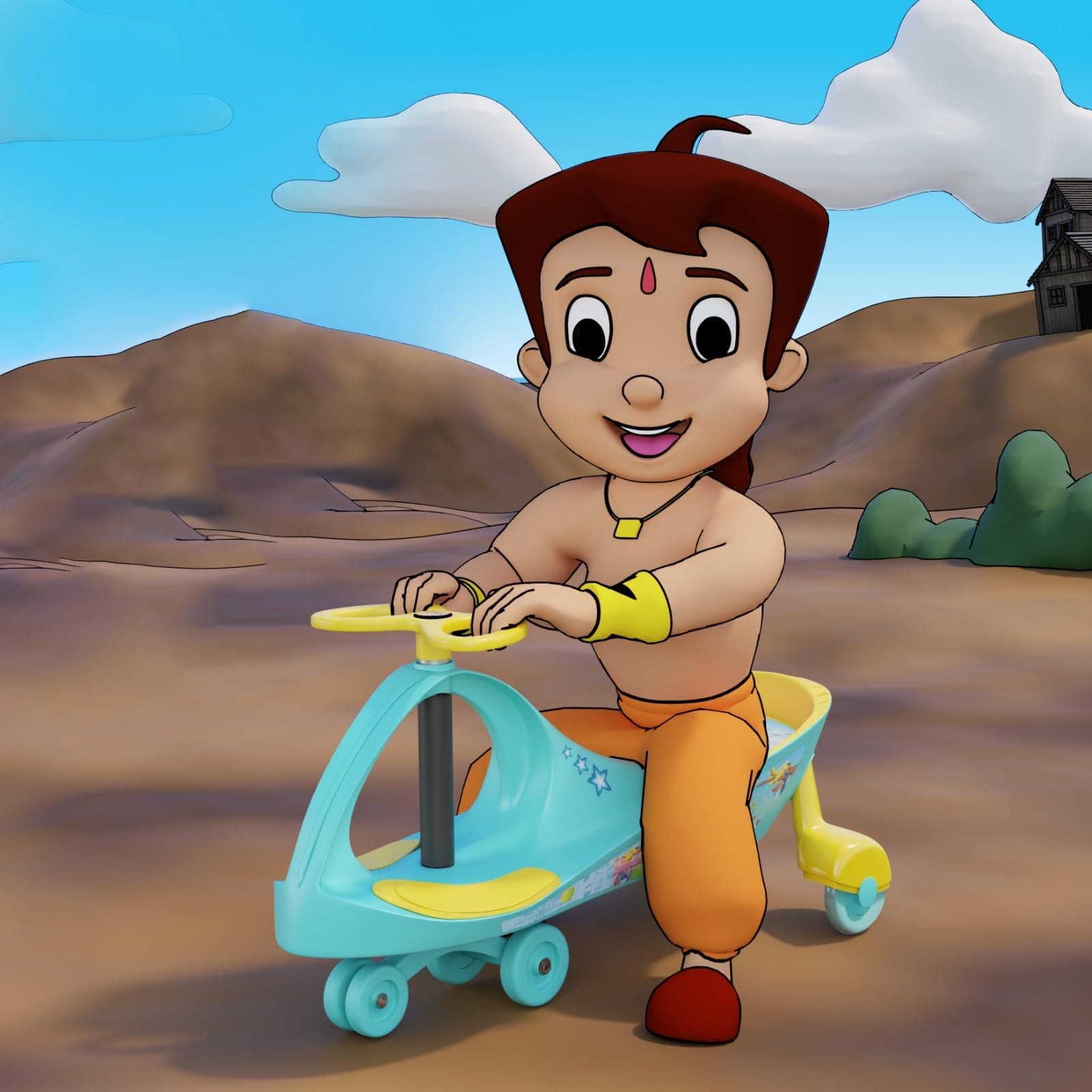 Cockatoo-Kids Buzzy Ride Chota Bheem Licensed Baby Car, Panda Cycle for Baby, Swing Car for Kids with Smooth & Silent Ride, PU Wheels, Comfortable Seat, Ideal for Toddlers 1-3 Years, Sea Green