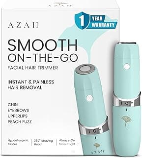 Azah Facial Hair Removal Machine | Electric Face Trimmer for Woman | Quick, Instant, Gentle & Painless Face Hair Remover for Women | Face, Upper Lips, Chin, Peach Fuzz and Eyebrow Trimmer