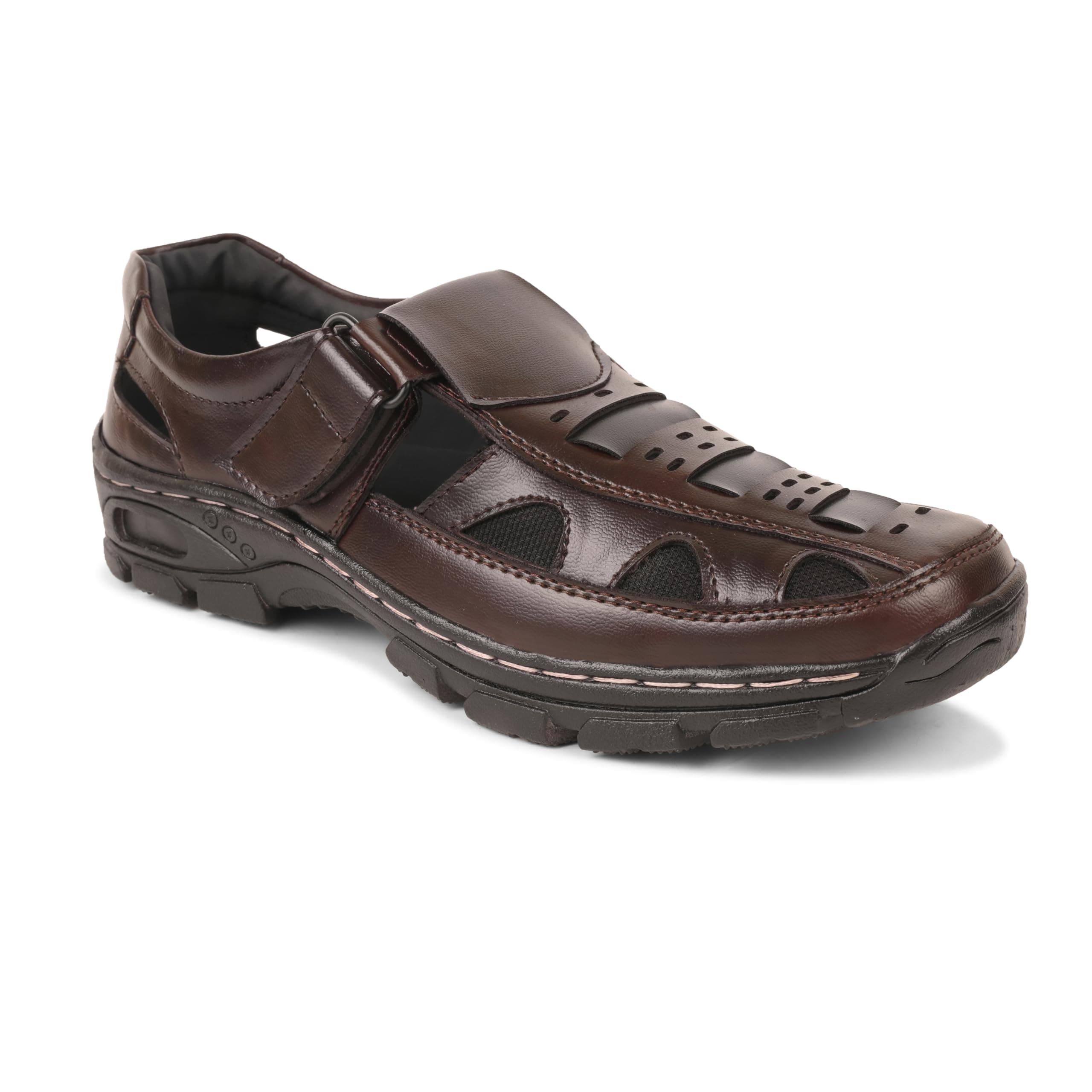DEGARRO Men’s Leather Sandals – Stylish, Lightweight, Comfortable Casual Footwear for Men | Breathable Sandals for Walking, Travel, Everyday Wear and Outdoor Adventure