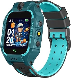 PunnkFunnk Punnk Funnk® Q18 Present Smart Kids LBS Location Tracking Watch with Voice Calling, SOS, Remote Monitoring, Camera, Geo-Fencing Function (Ocean Green)