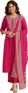 Libas Yoke Design Rayon Straight Kurta With Trouser and Dupatta