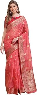 Satrani Women'S Tabby Silk Banarasi Jacquard Saree With Unstitched Blouse Piece