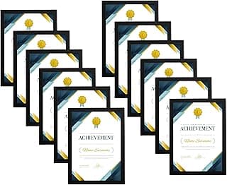 Photo Frame For Wall | Photo Frame A4 Size | Rectangular Photo Frames | Wooden Frames For Home/Office | Frames For Wall Decor | Wall Mount Design Frame | Size- 8 * 12 (Black, Pack of 12)