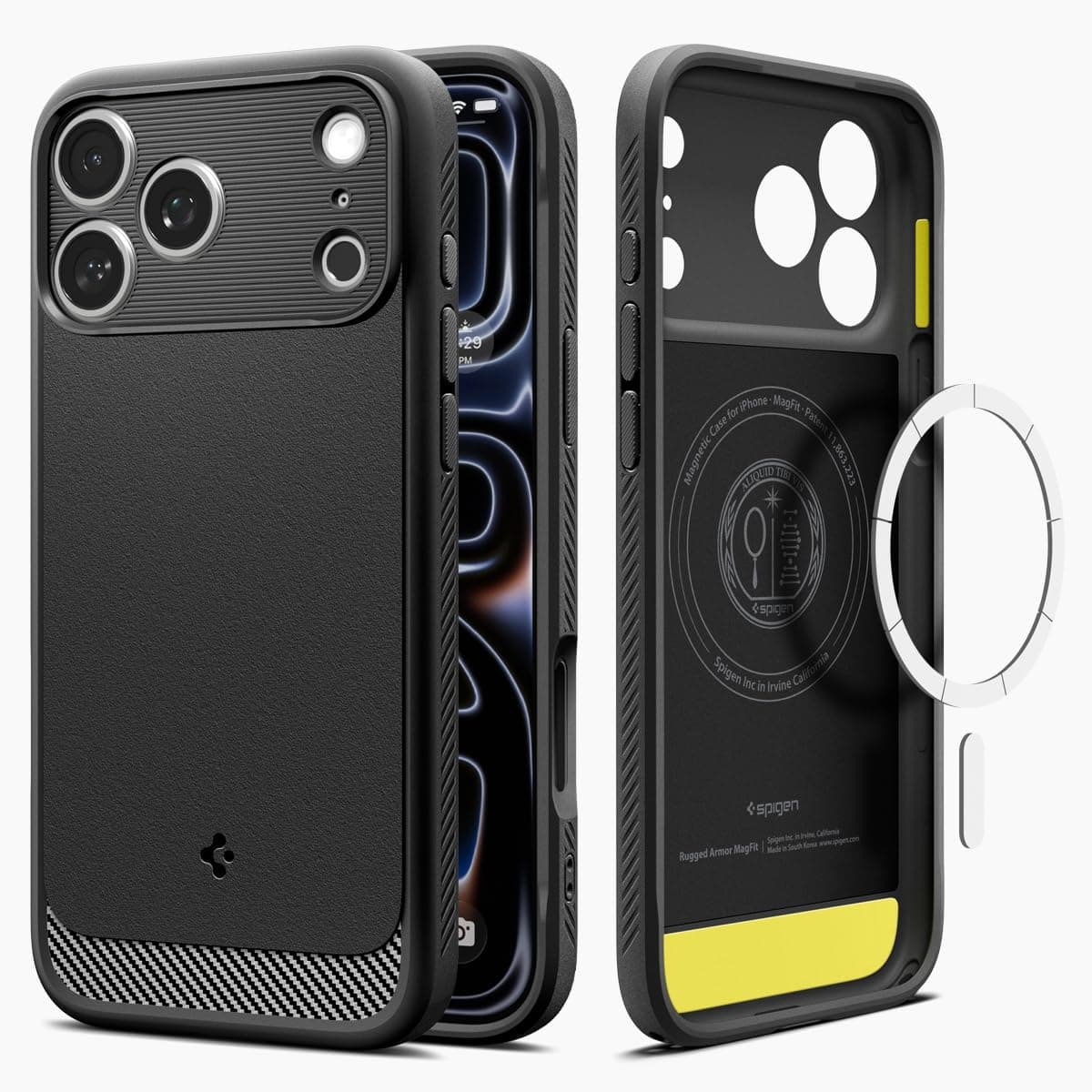 Spigen Rugged Armor MagFit Back Cover Case for iPhone 17 Pro Max, MagSafe Compatible, Resilient Shock Absorption - TPU | Matte Black