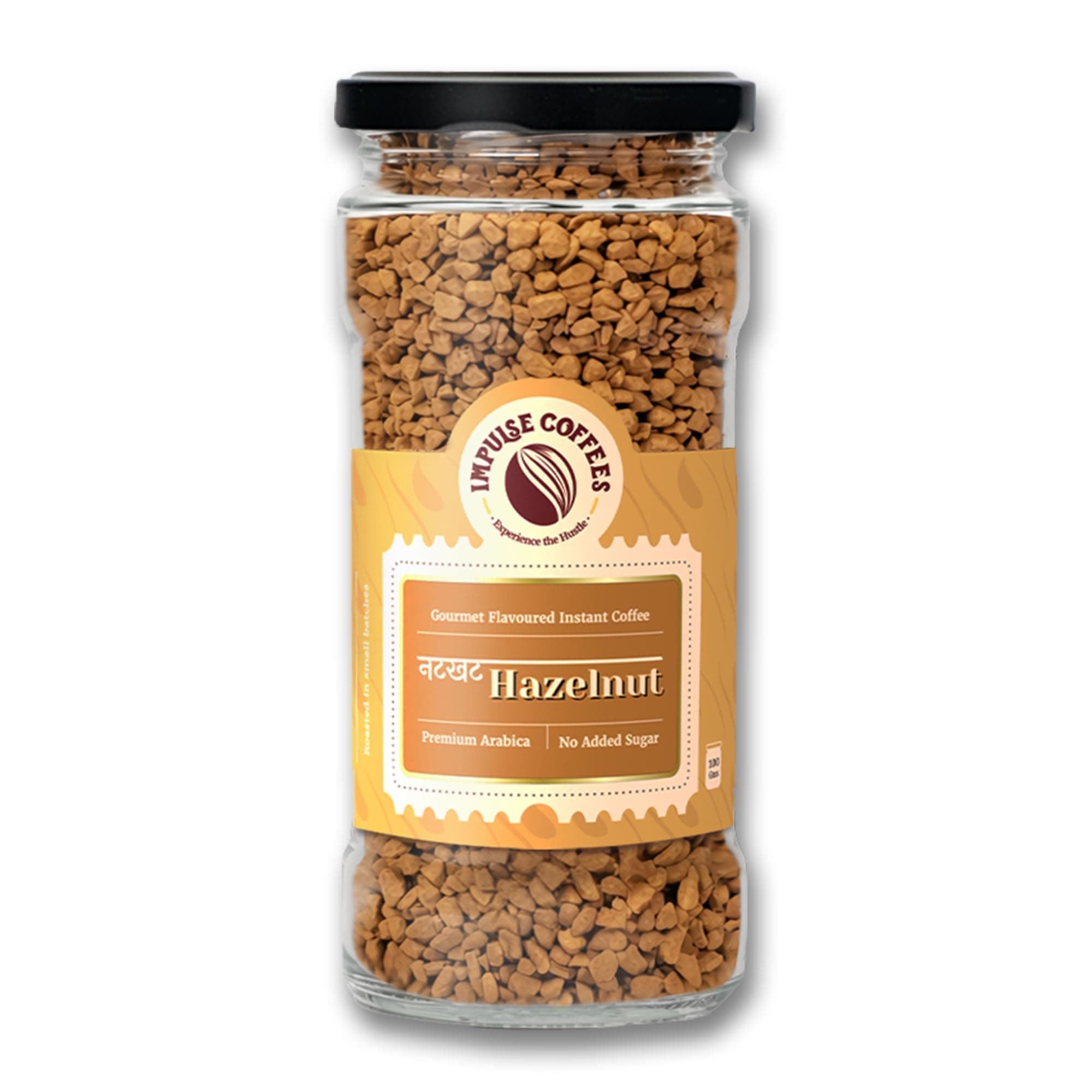 Impulse Coffees Nutkhat Hazelnut Instant Coffee Powder | Hazelnut Flavour, Smooth Medium Roast, Arabica, Rich Aroma | 100g