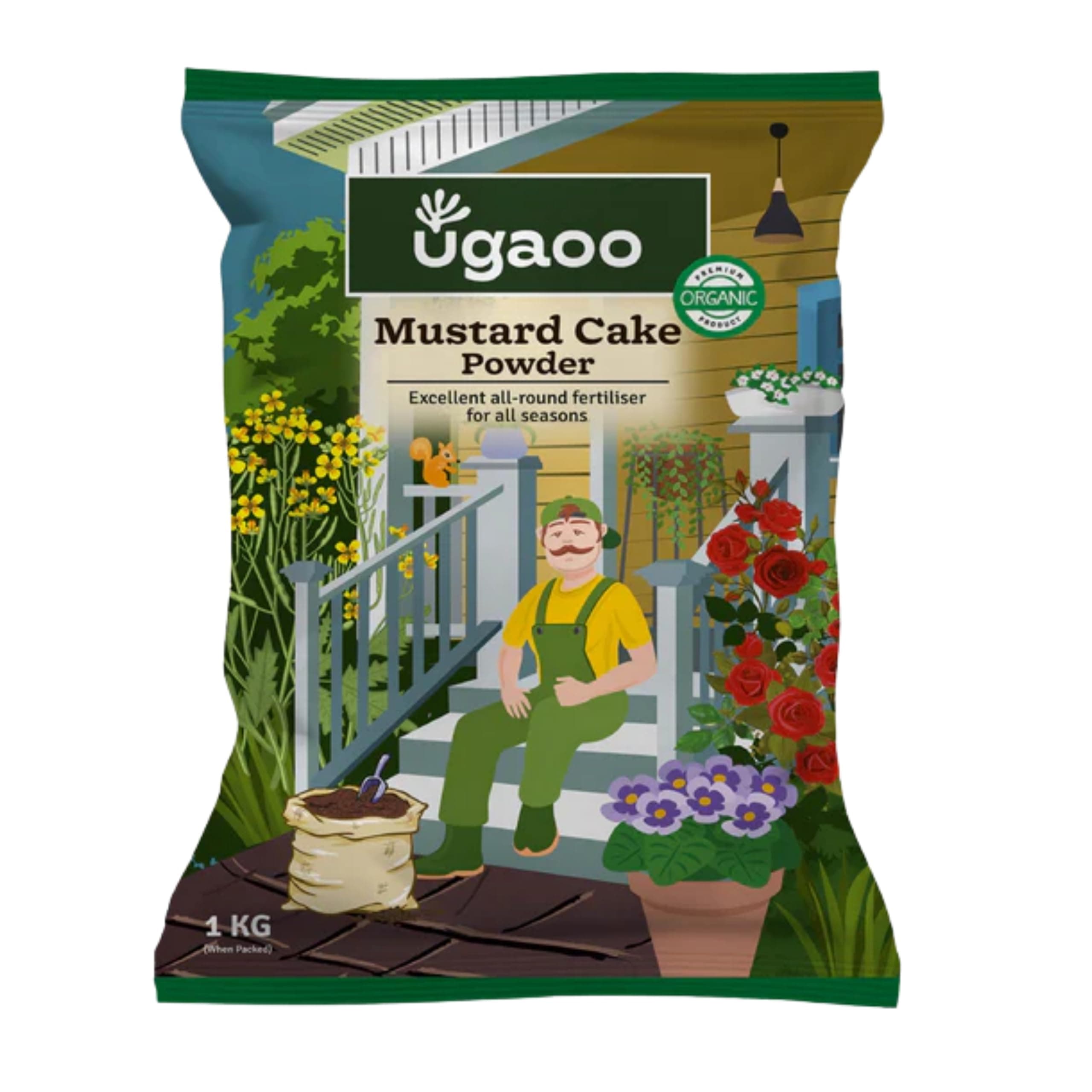 Ugaoo Mustard Cake Fertilizer for Plants 1 Kg | Organic Sarso Khali Plant Food and Soil Conditioner | Slow-Release Nutrition for Flowering Fruiting Vegetable and Home Garden Pots Indoor Outdoor