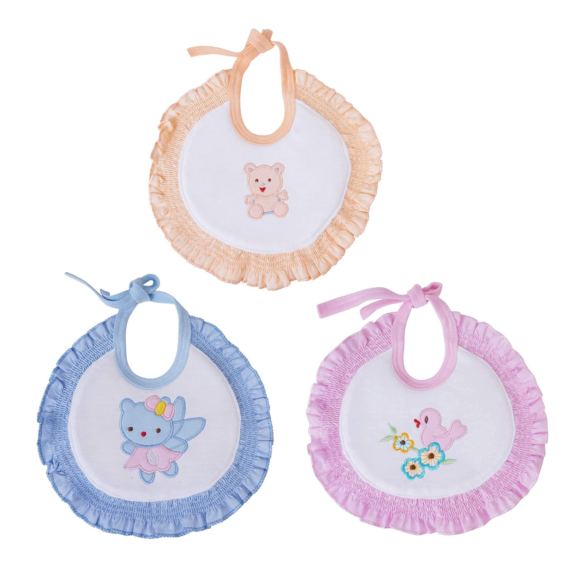 Da Anushi Soft Cotton Washable & Reusable Multicolor Highly Absorbing/Comfortable and Easily Adjustable Feeding Bibs In Apron Style For Babies, Toddlers, Infants