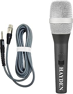 hayden BK-105 Dynamic Vocal Metal Microphone Compatible with Karaoke Machine/Speaker/Amp/Singing Speech (5mtr XLR Cable)