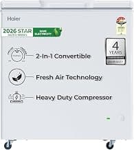 Haier HFC-230SPW4, Single Door Convertible Deep Freezer, Heavy Duty Compressor with inside metal Liner, Compact Design with Removable Gasket (White 218L)
