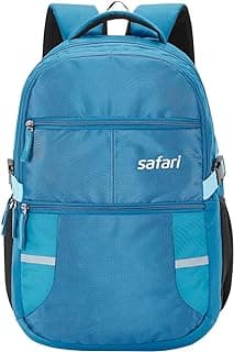 Safari Omega Spacious/Large 5 Compartment Laptop Backpack With Raincover, College Bag, Travel Bag For Unisex, Teal, 30 Litre
