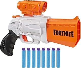 Nerf Fortnite Sr Blaster, 4-Dart Hammer Action, Includes Removable Scope and 8 Elite Darts, for Youth, Teens, Adults, Multicolor