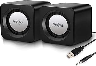 FRONTECH 2.0 Multimedia Speakers with USB Power, AUX Connectivity & Volume Control (SPK-0002BLK)