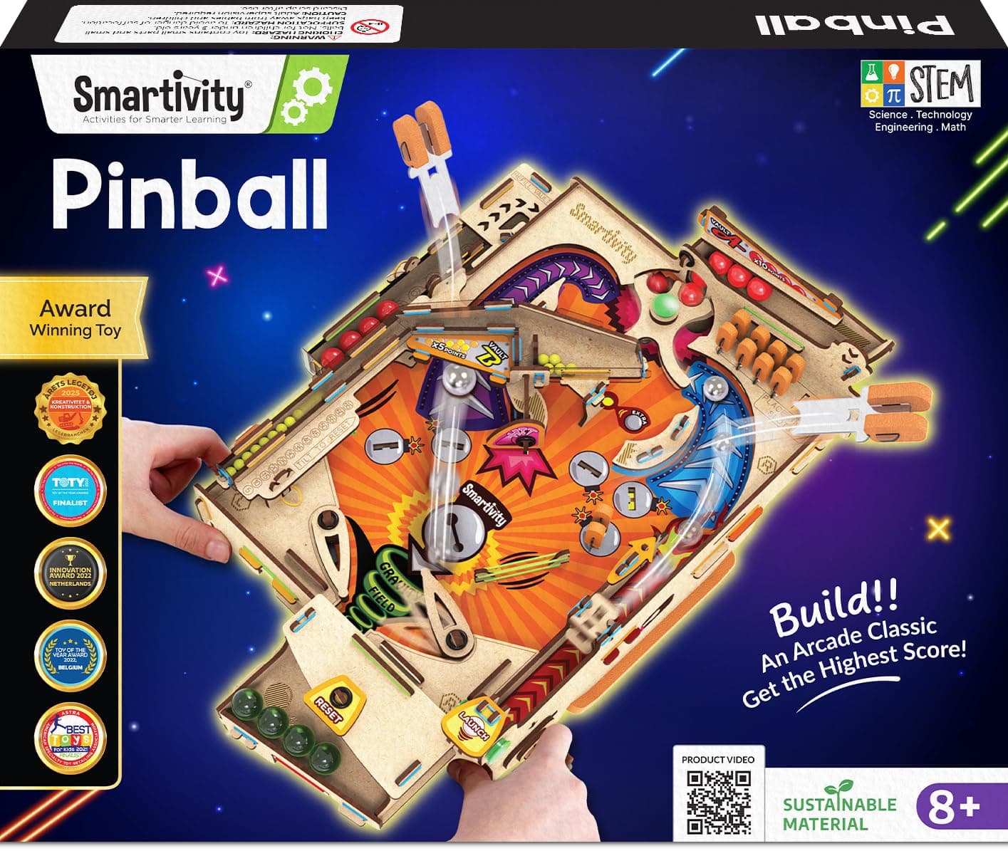 Smartivity Pinball Machine STEM DIY Fun Toy, Educational & Construction based Activity Game Kit for Kids 8 to 14, Best Gift for Boys & Girls, Learn Science Engineering Project | Educational Construction Activity Game | Learn Science Engineering | Best Birthday Gift for Boys & Girls 8-14 Years