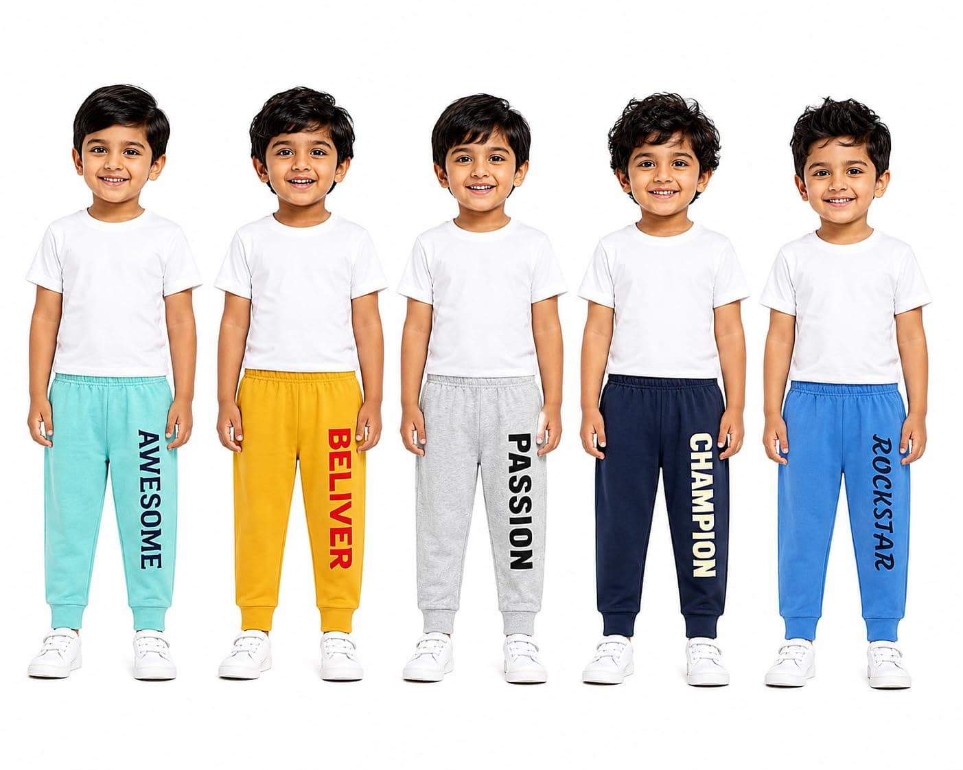 NammaBaby Baby Boys Regular Fit Mid Rise Cotton Printed Track Pants Trackpants (Assorted Prints)