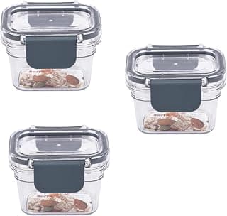 LocknLock Sorta Premium Airtight Tritan Plastic Food Container With Lids - 120ml, Pack of 3