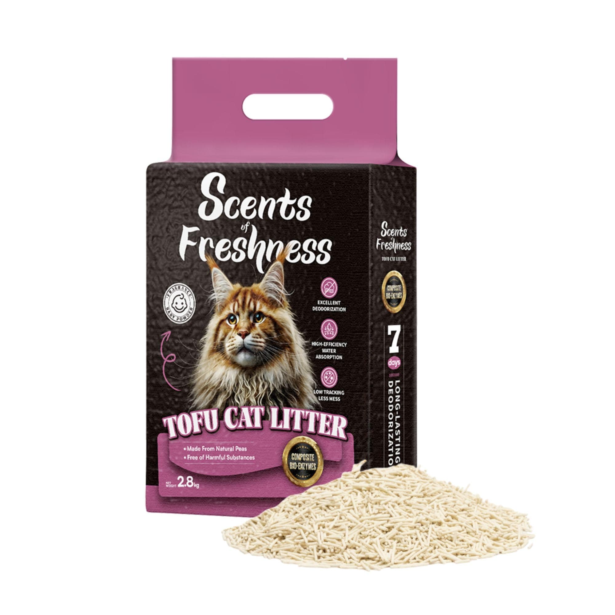BarkButler x Scents of Freshness: Premium Grade Tofu Cat Litter 7.3L – Bio-Enzymatic Odour Control, Flushable Cat Litter – Mildly Scented (Baby Powder)