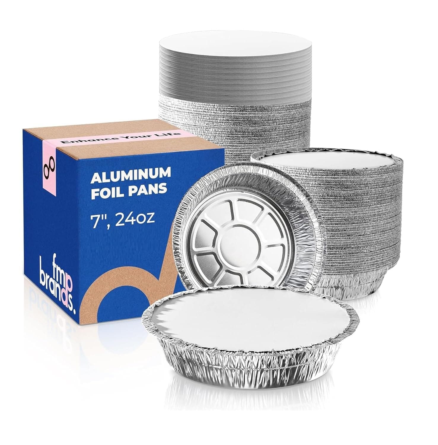 Amit Marketing Aluminium Silver Foil Container I Round Food Storage Disposable Containers with Lid I Take Out Containers, Freezer Oven Safe I Baking Pans for Storing Cooking Storages I 750ml - 25 Pcs