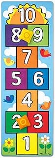 Melissa & Doug Hop &Count Hopscotch Rug (Play Space & Room Decor, Skid-Proof Backing, 27” H X 5W x 5L, Frustration-Free Packaging)