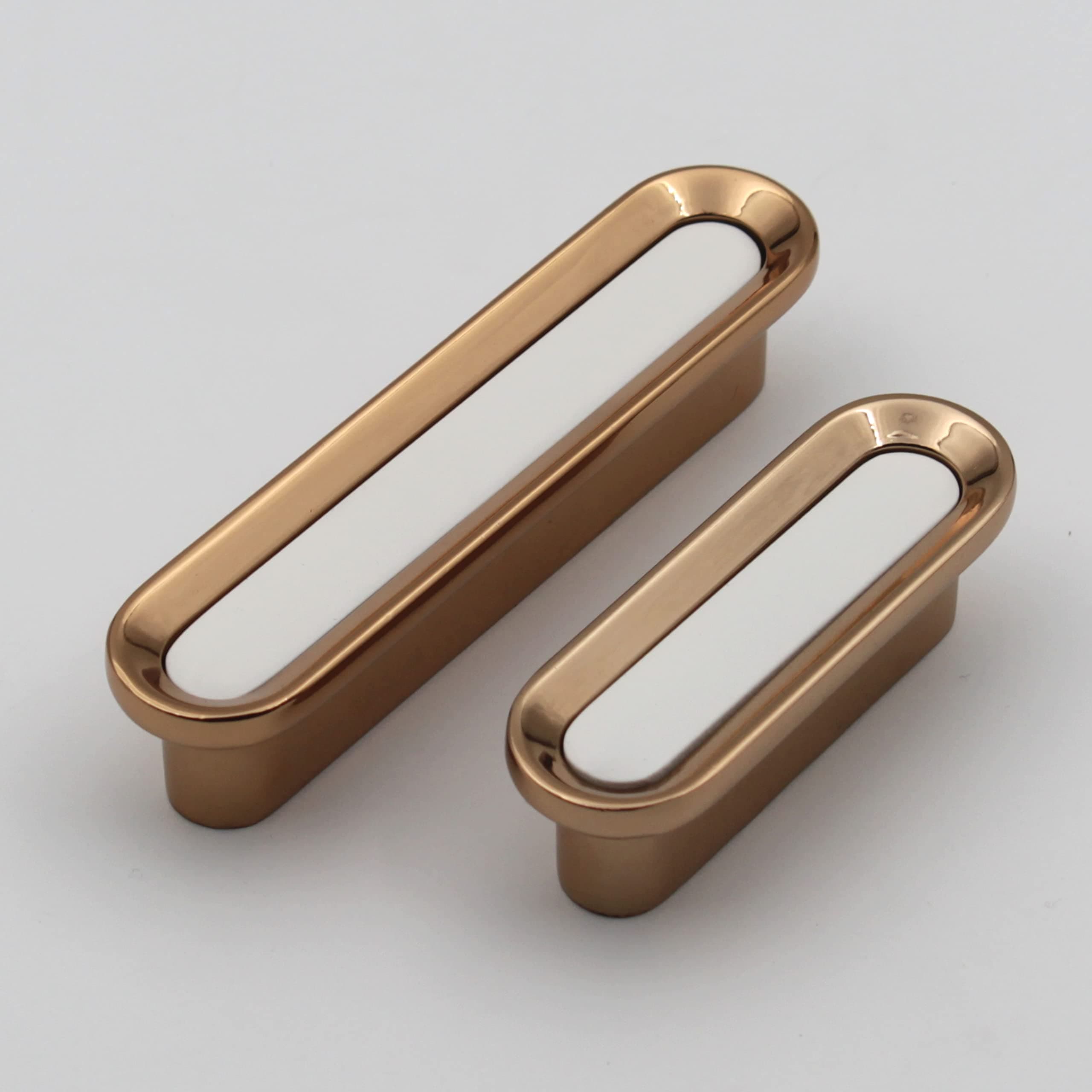ABVIN White Golden Drawer Knobs Unique Cabinet Beautiful Decorative Dresser Drawer Knobs and Pulls ABVIN009-1 Pcs (Large)