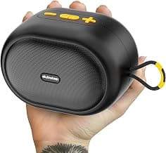 Dubstep Pop 1200 Portable Bluetooth Speaker | 12W Loud Sound, Deep Bass with XBASS, 16 Hrs Playtime, TWS Stereo Pairing, 52mm Driver, Splash-Resistant, Carry Strap (Black)
