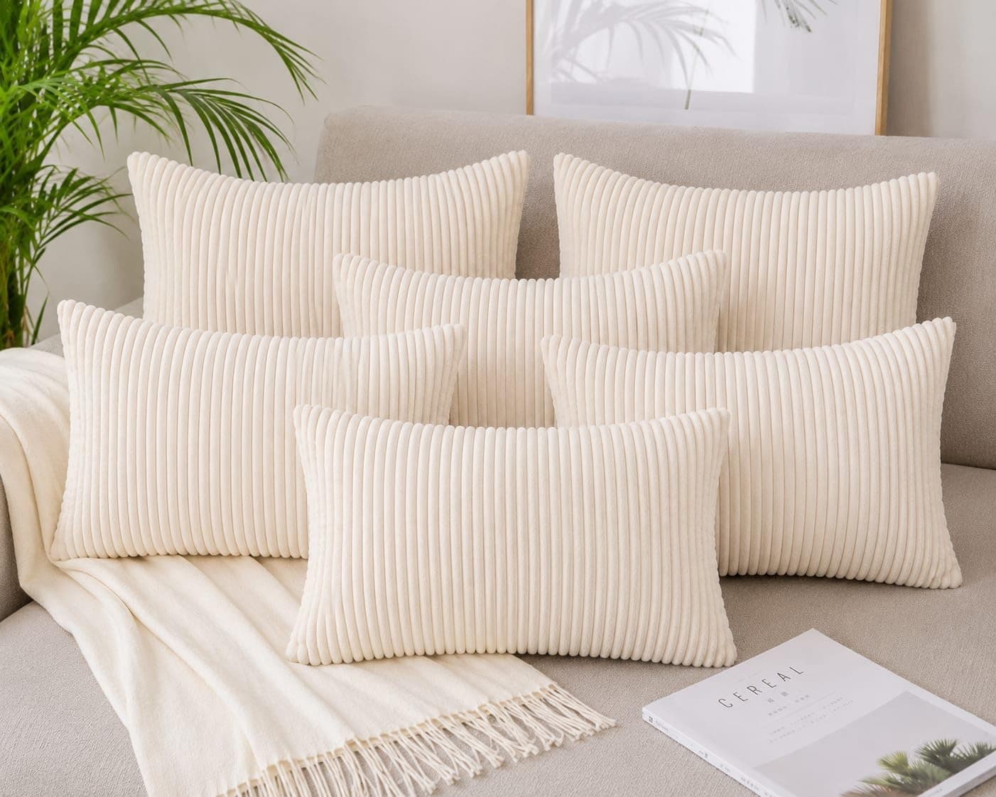 Guffaw Corduroy(CORTRISE) LUXURIOS Pillow Cushion Cover 12X18 INCHES (1)