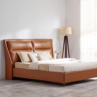Home Centre Tiffany Hazel Queen Size Bed with Hydraulic Storage | Engineered Wood | Brown | 1 Year Warranty