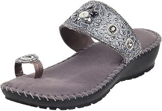 Metro Women's Antic Gold Faux Leather Comfort Slip-on Fashion Sandals