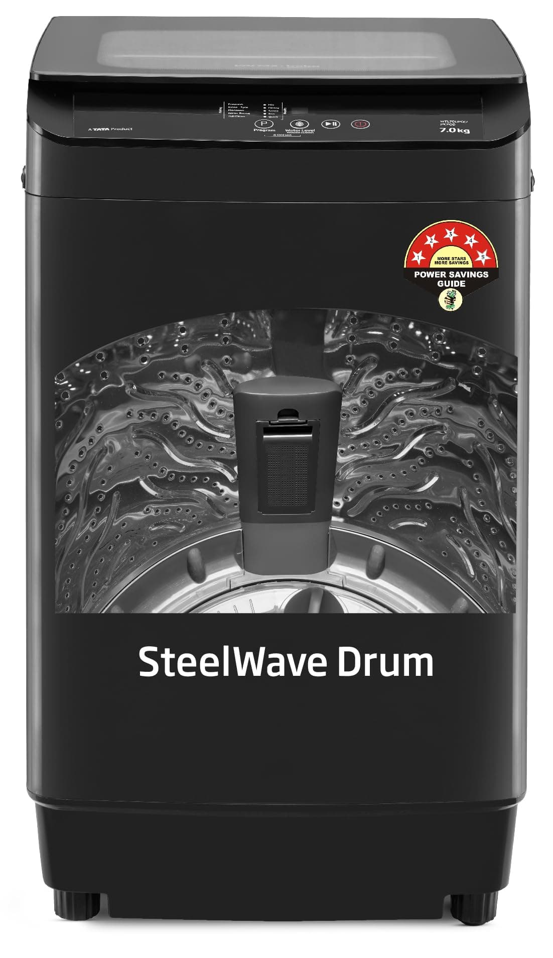 Voltas Beko, Top Load 7 Kg 5 Star Eco Wash/Monsoon Dry Fully-Automatic Washing Machine (WTL70, Water Reuse, Side Waterfall, Mansoon Dry, Dark Grey)