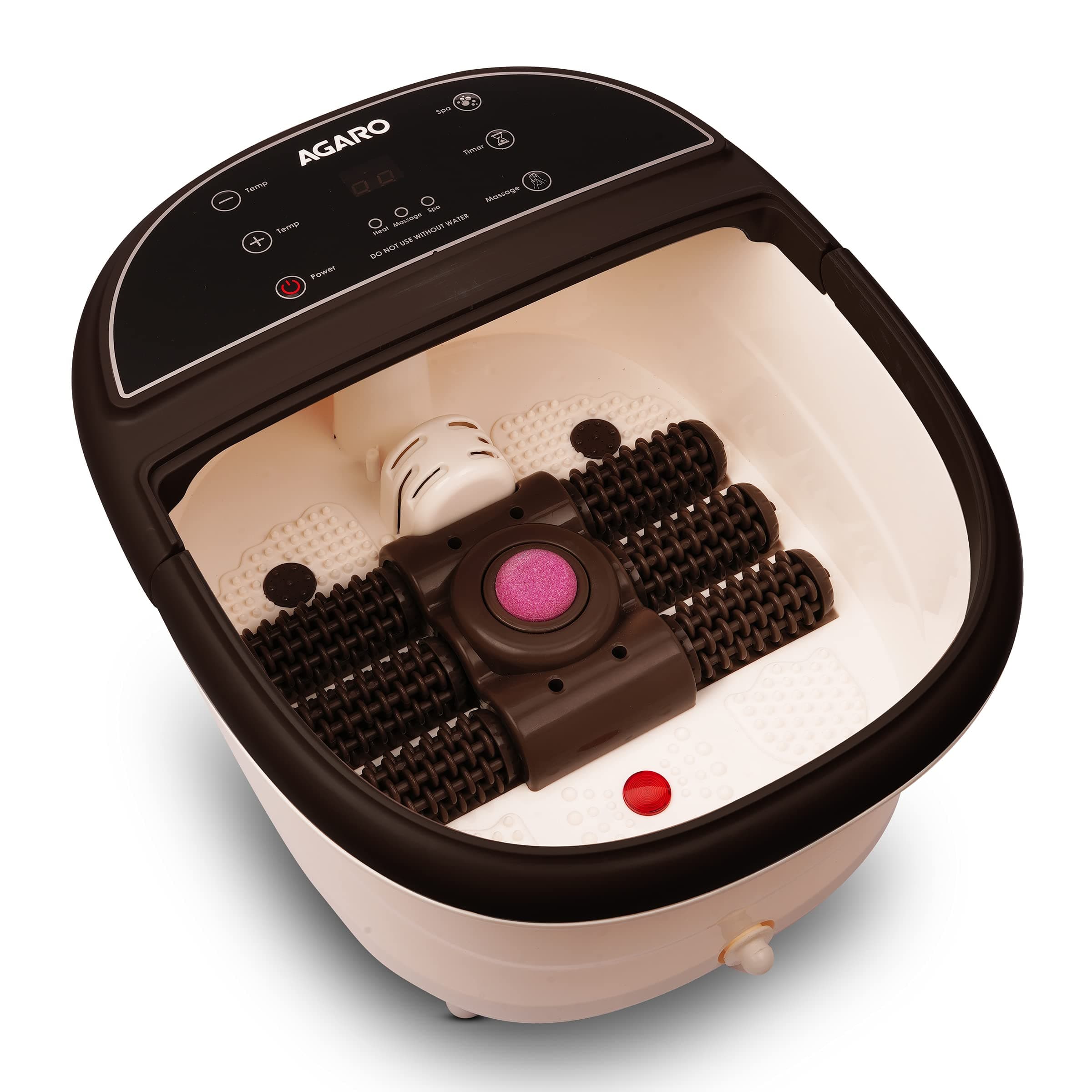 AGARO ROYAL Automatic Foot Spa Bath Massager With Heat, 6 Massage Rollers, Callus Remover, Adjustable Timer, speed & Temperature, Bubble Function For Soothing Massage