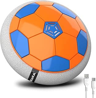 Mirana Air Football Neon Lite | Hoverball Toy for Kids | Type-C USB Rechargeable | Indoor Floating Hover Soccer Ball | Birthday Gift for Boys and Girls 2+ Years (Orange)