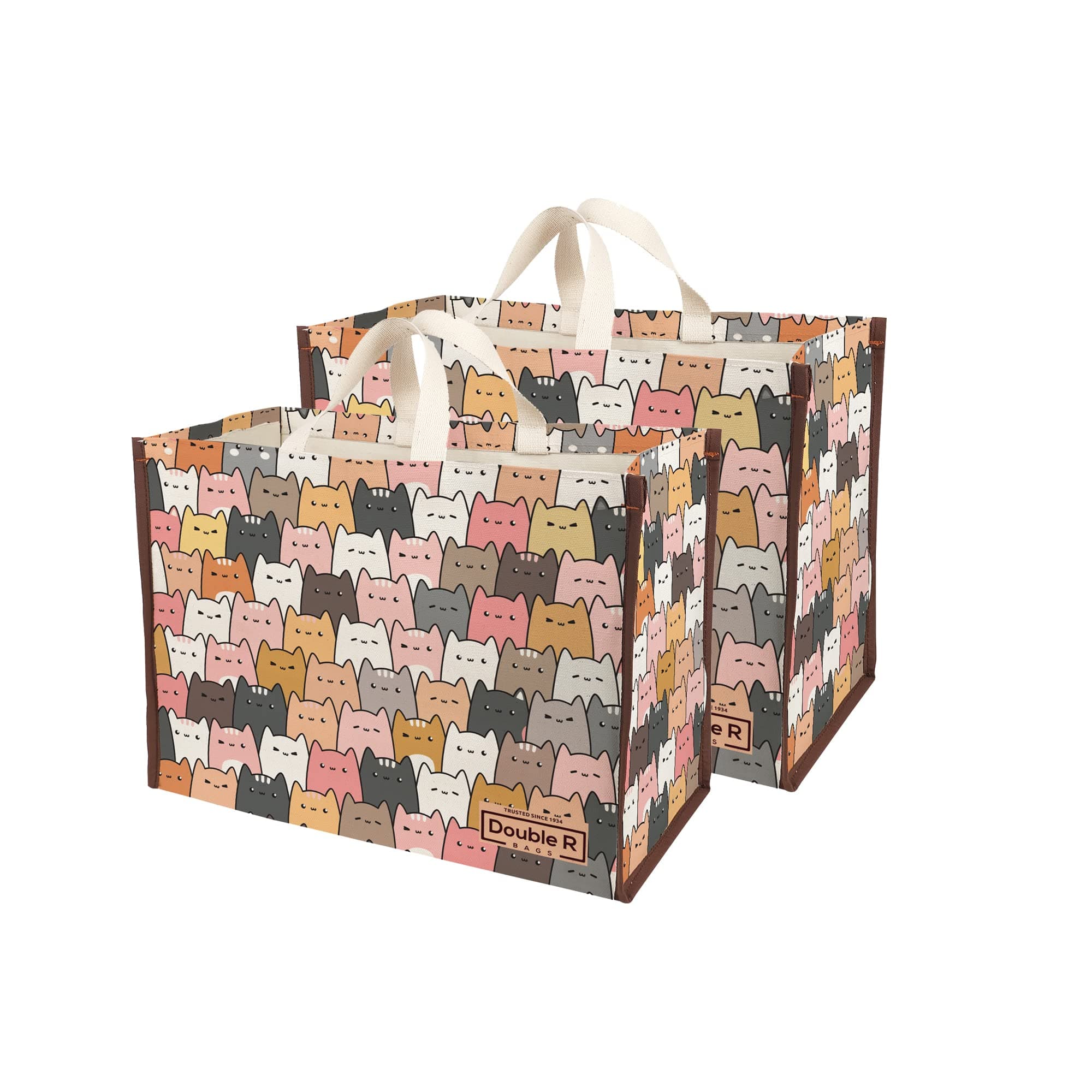 DOUBLE R BAGS Big Heavy Duty Large Eco Cotton Canvas Grocery Shopping Bag for Men & Women Vegetable Milk Fruits with Hand Carry Handle Lunch Box Jhola Tote Bags