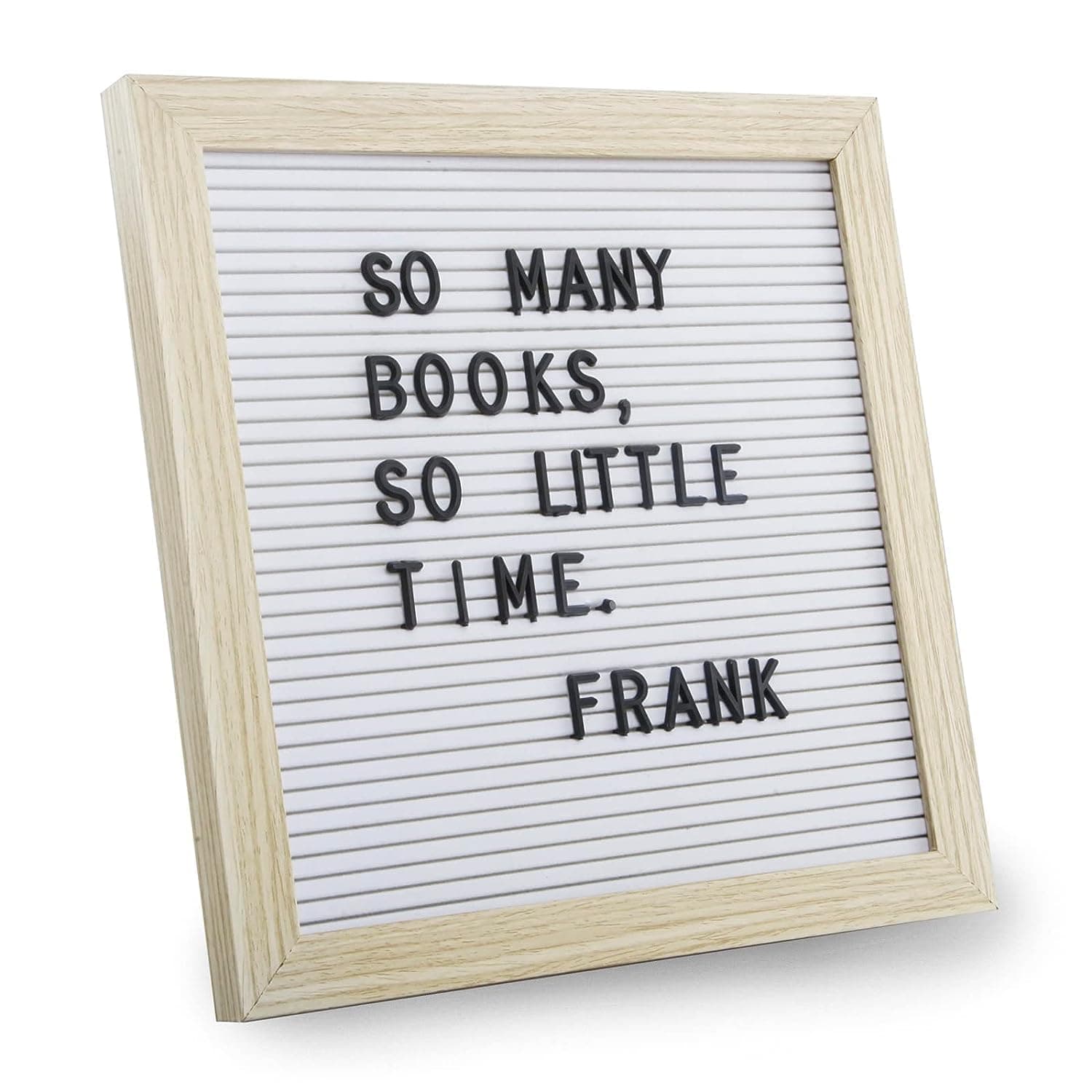 MOTIVATE BOX, White PVC Wooden Framed 10 * 10 Inch Felt Letter Board with 128 Letters & Numbers (Wall Mount)