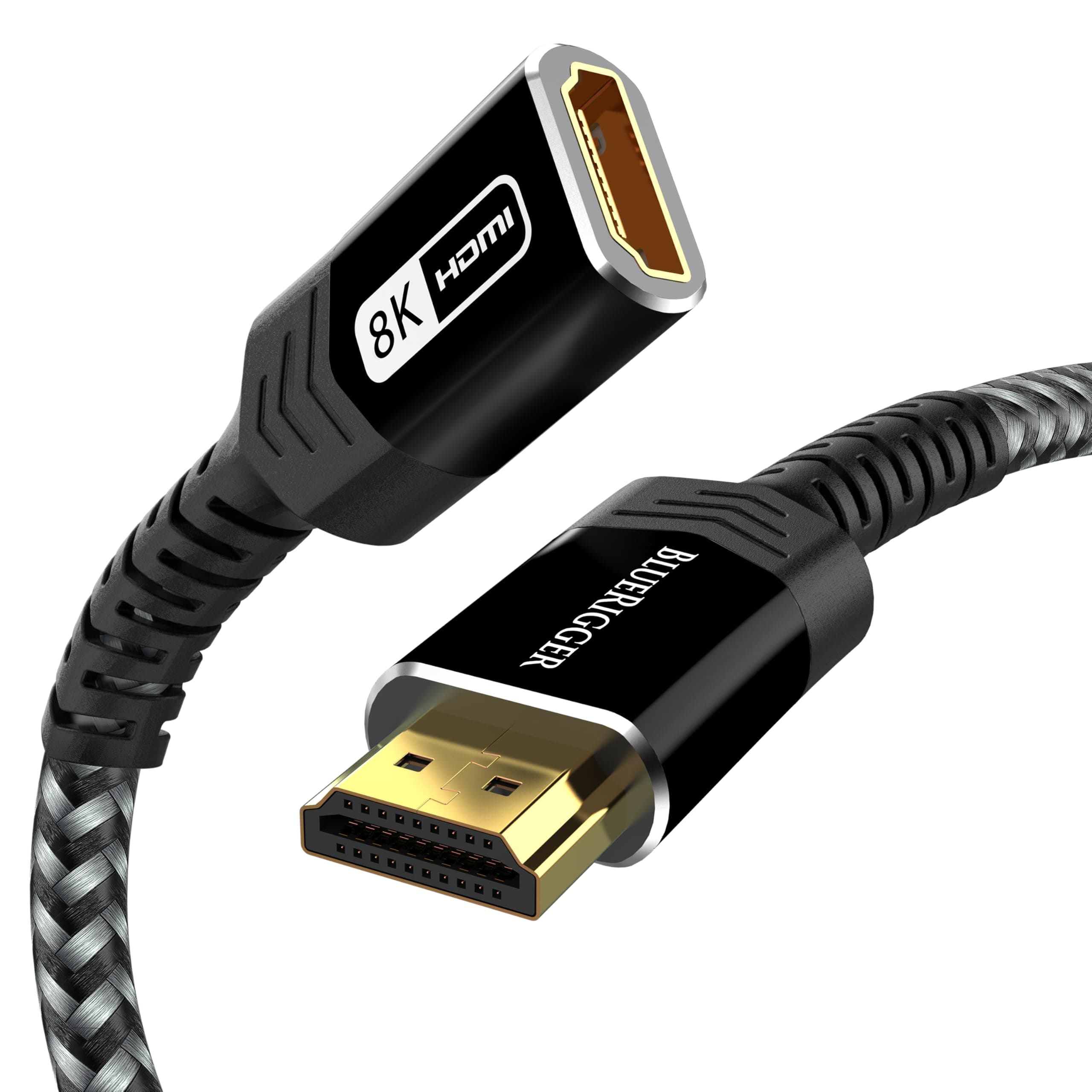 BlueRigger HDMI Extension Cable (6FT, 8K 60Hz HDMI Extender Cord, Male to Female Adapter, High Speed 48Gbps) - Compatible with Xbox, Roku, PS5/PS4, Nintendo Switch, Laptop, Google Chromecast, Wii U