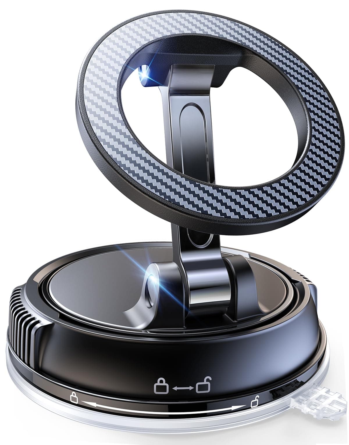 Kingone Car Phone Holder for Magsafe [78+LBS Strongest Suction & 2400gf Strongest Magnetic] 360° Adjustable Car Phone Mount, Cell Phone Holders for Your Car & All Smartphones (Carbon Fiber)