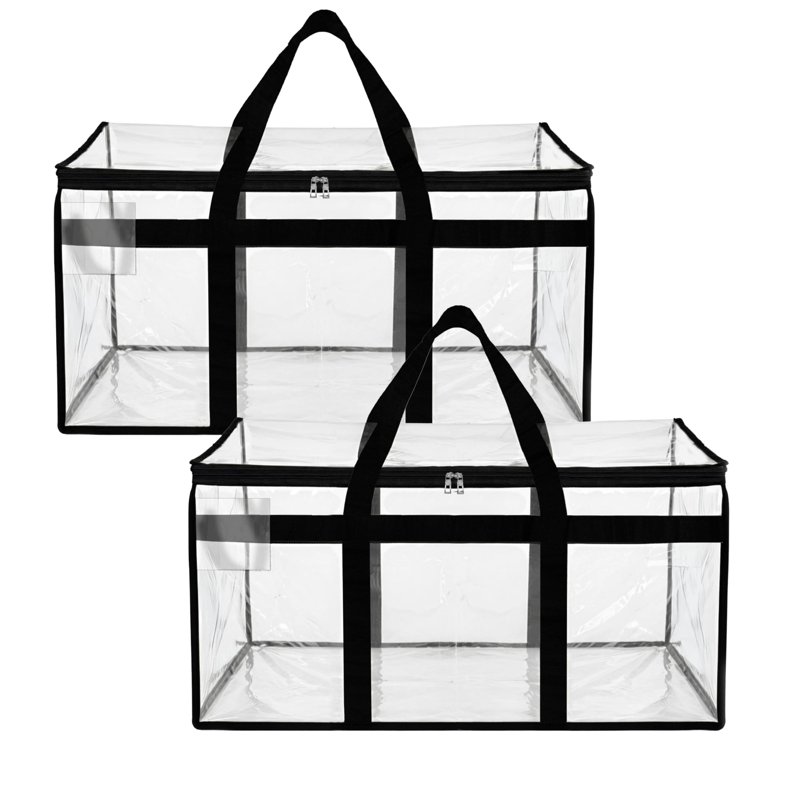Storite 2 Pack Transparent Storage Bag 60L 54x32x35cm | Moisture Proof, Multi-Purpose, Zip and Handle, Rectangular, For Toys/Books/Blankets/Clothes