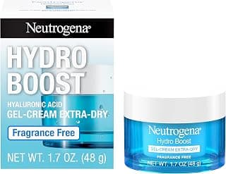 Neutrogena Hydro Boost Hyaluronic Acid Hydrating Gel-Cream Face Moisturizer to Hydrate & Smooth Extra-Dry Skin, Oil-Free, Fragrance-Free, Non-Comedogenic & Dye-Free Face Lotion, 1.7 oz
