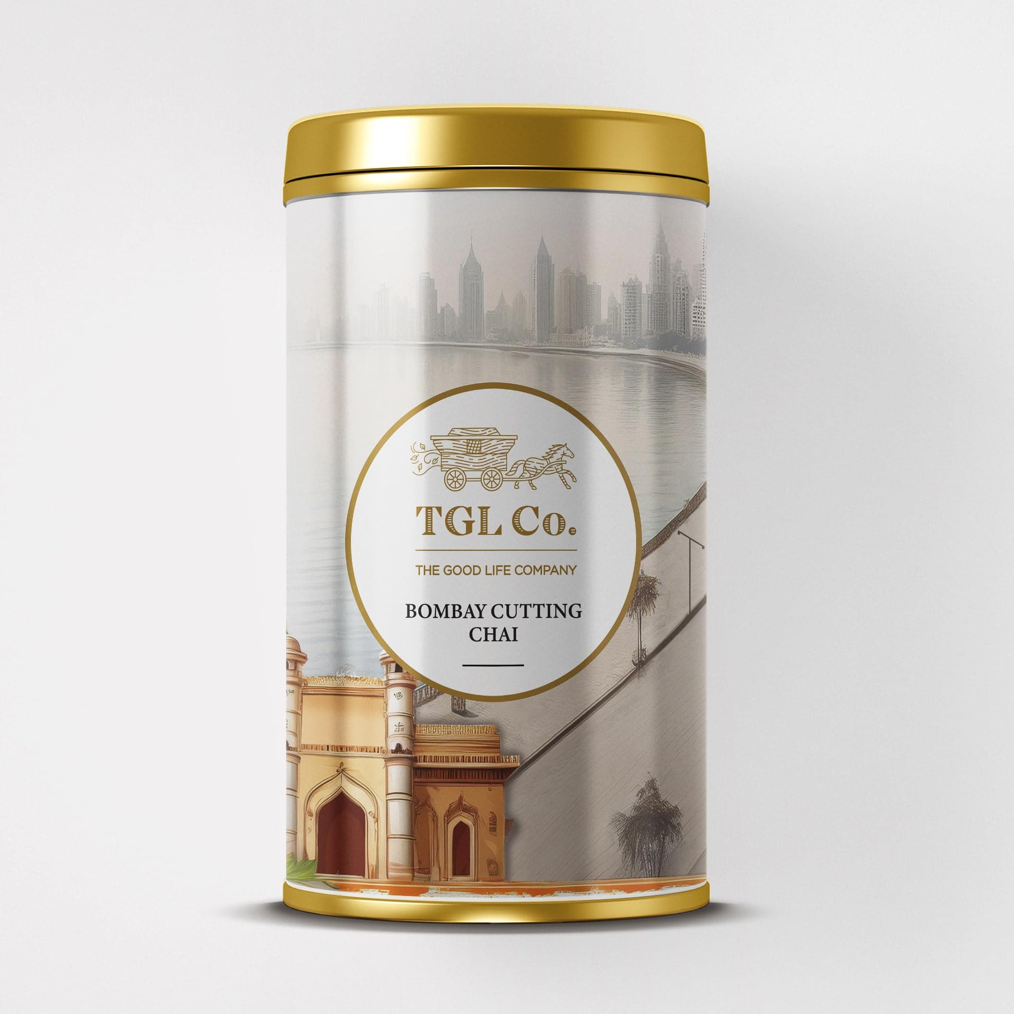 TGL Co. Bombay Cutting Chai (50g Tin) | Strong & Aromatic Black CTC Tea | Infused with Cardamom, Fennel, Ginger & Black Pepper