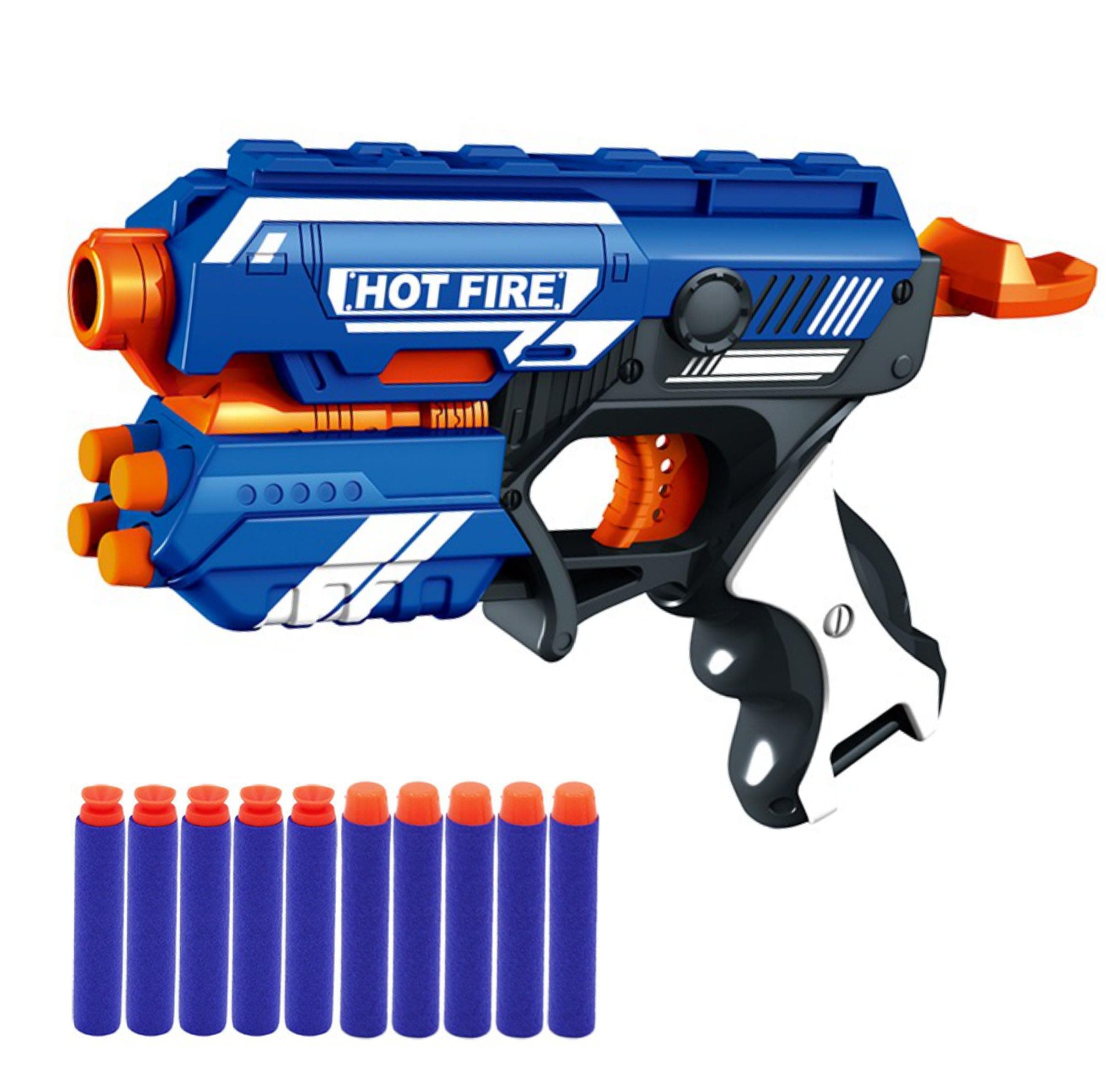ARDAKI Blaze Storm Hot Fire Soft Bullet Gun Toy with 10 Safe Soft Foam Bullets, Fun Target Shooting Battle Fight Game for Kids Boys, Shooting Gun | Kids' Interactive Toy Blaster | Toys