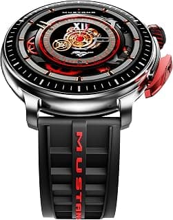 GOBOULT GOBOULT Mustang Racer Smart Watch 1.43'' AMOLED Display, Rotating Bezel, BT Calling, 150+Watchfaces, 500 Nits Brightness, AI Voice Assistant, SpO2 Monitoring, 120+ Sports Mode (Black Blaze)