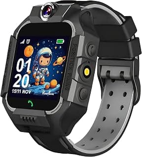 PunnkFunnk PunnkFunnk Q18 Kids Calling Smart Watch for Boys & Girls | 2-Way Voice Calling & Message | Sim Card | Selfie Camera | Parent Control App | Voice Chat | Long Battery Life | LBS Location Tracking-Black