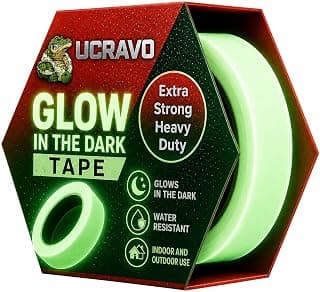 UCRAVO Glow in The Dark Green Light Luminous Radium Tape Sticker, Removable Waterproof Photoluminescent Glow in The Dark Safety Tape,for Home, Office,Party Wall Decorative Sticker (Green)