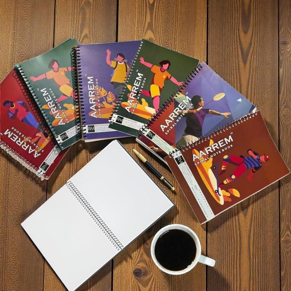 Sky Flying Spiral Notebook A4 Size Total 200 Pages In Each Unruled White Plain Page Soft Cover Spiral Bound Pack of (24)