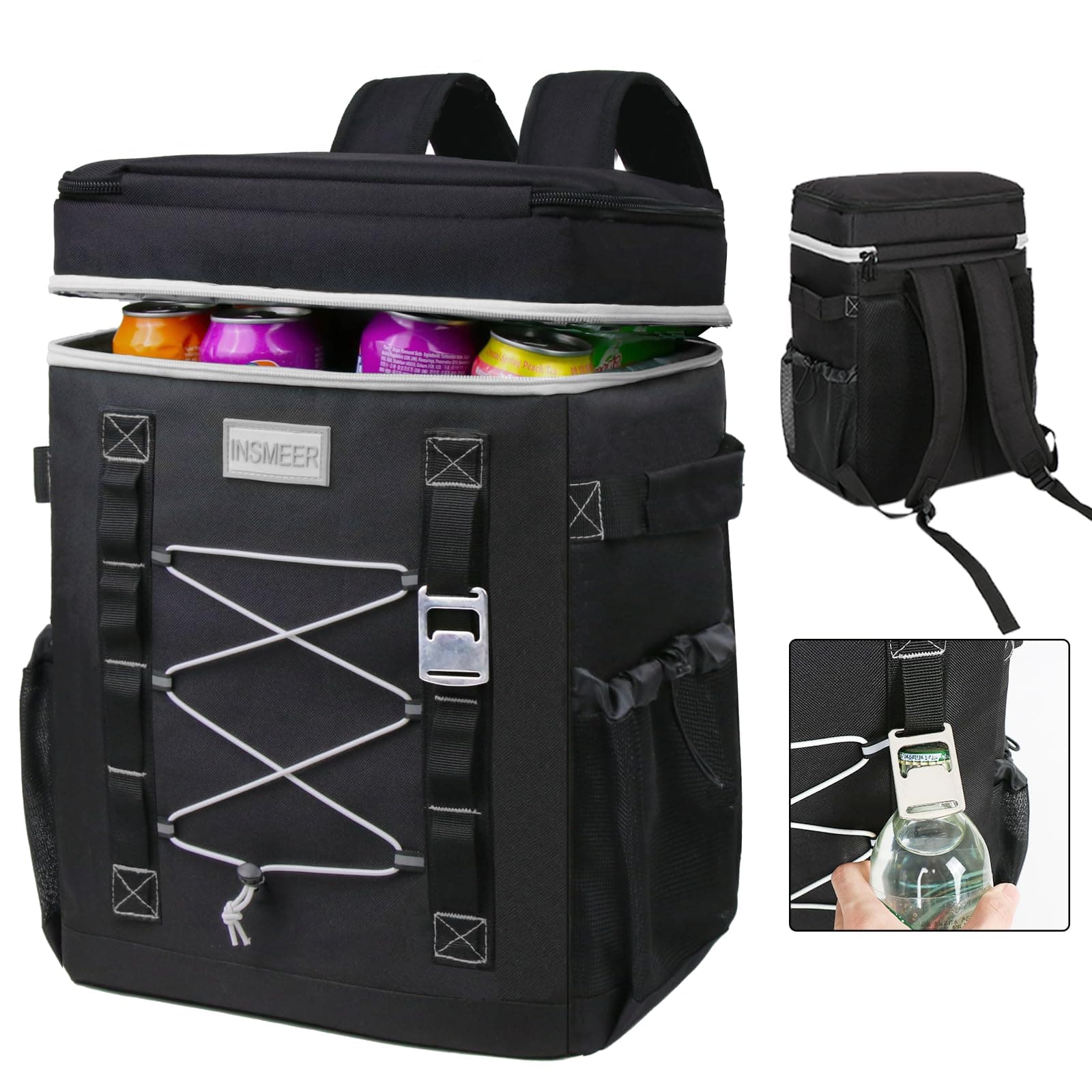 INSMEER Ice Box & Cooler Bag, 30L Insulated Lunch Tiffin Bag for Office Men, Portable Chiller Thermocol Box for Ice for Car Camping Beach Picnic Travel Hiking Storage Beer.