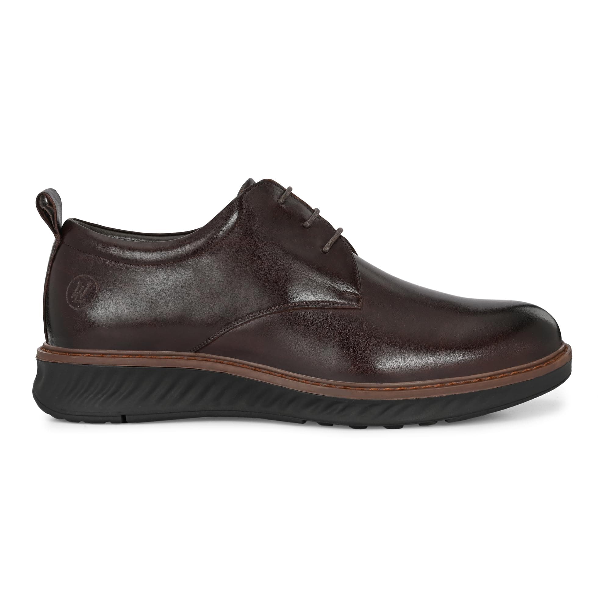 Legwork Hybrid Derby Shoes for Men | Mens Brown Leather Dress Shoes | Casual Oxford with Comfort Sneaker Sole for Office & Work