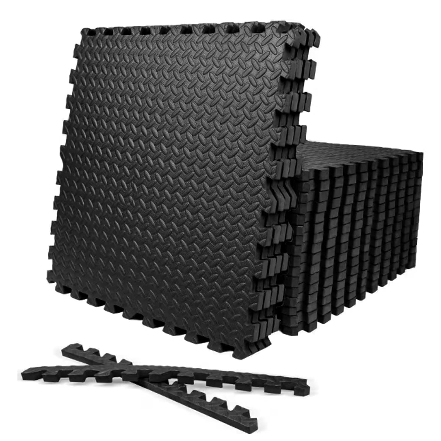 Xtrim Puzzle Exercise Mat, 20 Tiles & 18 Border, High-Density EVA Foam Mat, Interlocking Tiles, Shock Proof, Protective Flooring for Gym Equipment, Puzzle Foam Mat for Home, Kids Area
