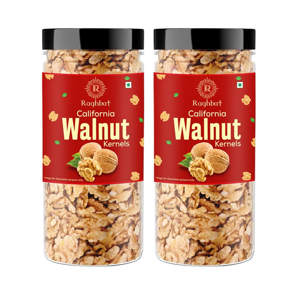 Raghbat Walnut Kernels (Akhrot Giri) 500g (2 x 250g) | Natural Raw Walnuts | Crunchy & Fresh