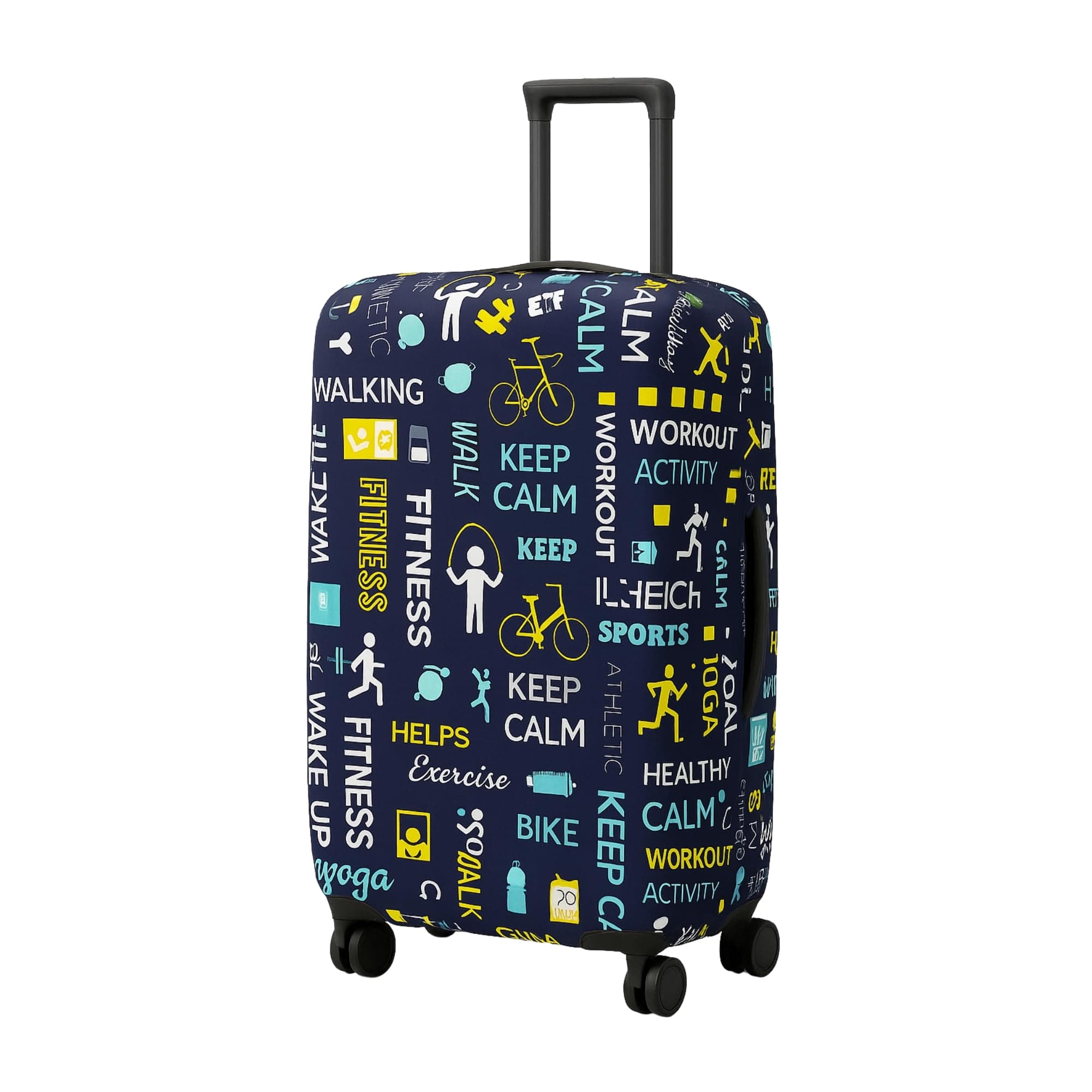 AMPEREUS® Trolley Bag Cover 20 Inch – Durable Polyester Fabric Luggage Blue Cover | Protective Small Size Trolley Cover for Suitcase (Fits Only On Fiber-Plastic Trolley Bag)