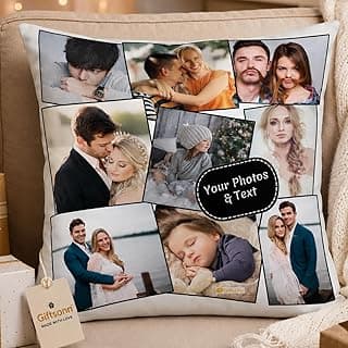 Personalized Photo Pillow 12x12 Inch Cushion with Cover & Filler – Custom Gift for Birthday, Anniversary, Couple, Girlfriend, Boyfriend, Husband, Wife, Friends