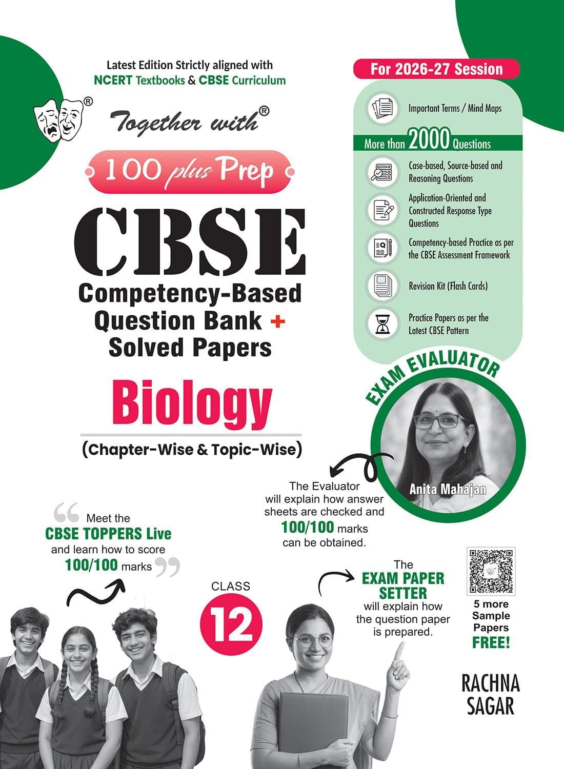 Together with 100 Plus Prep CBSE Class 12 Biology Question Bank 2026-27 | Chapter-wise & Topic-wise | PYQs & Practice Papers for 2027 Board Exams | Based on Latest NCERT Textbooks & CBSE Curriculum